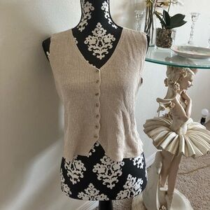 Tan/beige button up sweater vest
